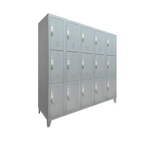 Locker ropero 15 puertas porta candado M5-03 gris Maletek