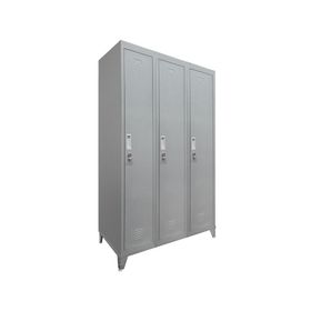 Locker ropero 3 puertas porta candado M3-01 gris Maletek