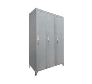 Locker ropero 3 puertas porta candado M3-01 gris Maletek