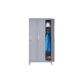 Locker ropero 3 puertas porta candado M3-01 gris Maletek