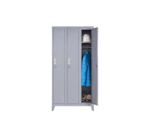 Locker ropero 3 puertas porta candado M3-01 gris Maletek