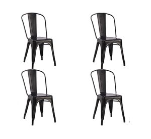 Silla Antique negro 4 unidades Idetex