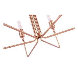 Lámpara colgar 6L E27 araña cobre Diseño 3