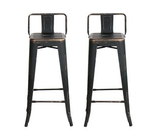 Silla bar Vintage negro 2 unidades Idetex