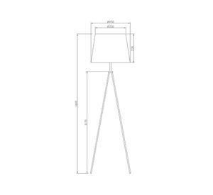 Lámpara pie 1L E27 Mini trípode negro Diseño 3