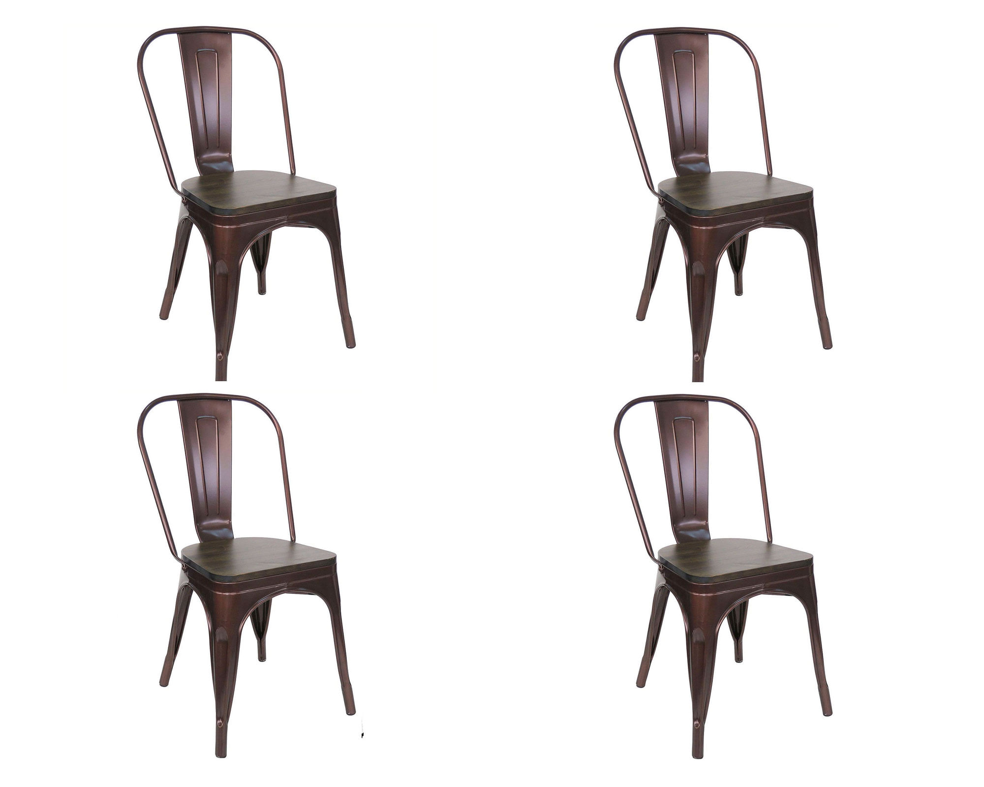 Idetex Silla Antique rustic cobre 4 unidades Idetex