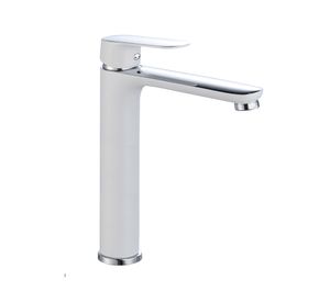 Monomando lavatorio alto Praga blanco/cromo Vessanti