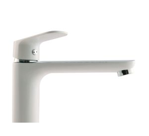 Monomando lavatorio alto Praga blanco/cromo Vessanti