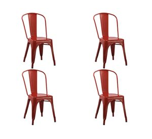 Silla Antique rojo 4 unidades Idetex