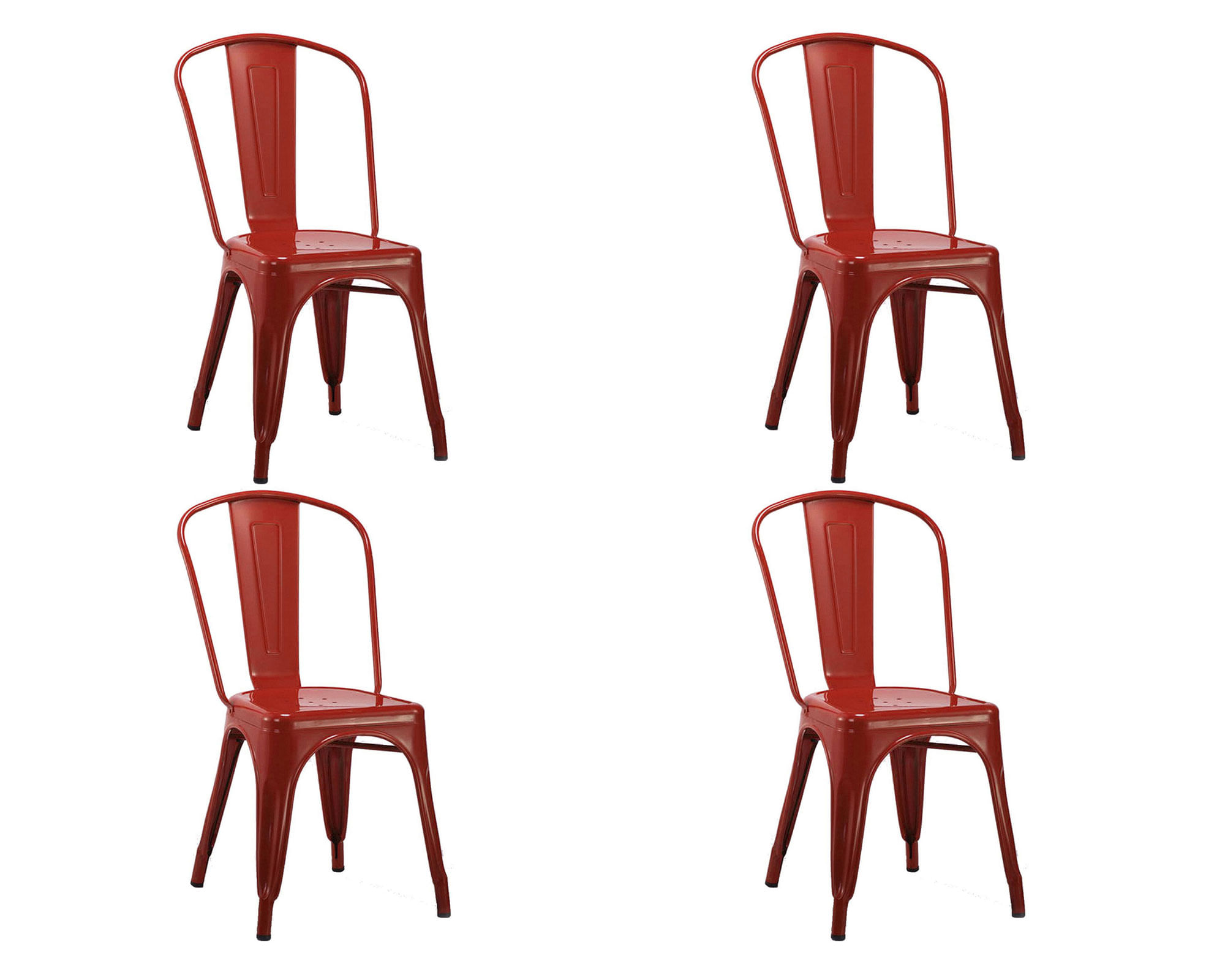 Idetex Silla Antique rojo 4 unidades Idetex