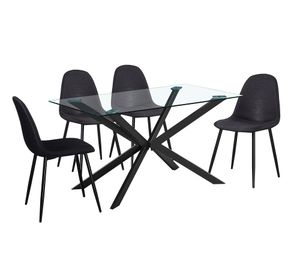 Comedor 4 sillas Belén negro Idetex