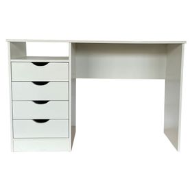 Escritorio blanco 78x120x40 cm 4 cajones