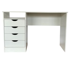 Escritorio blanco 78x120x40 cm 4 cajones