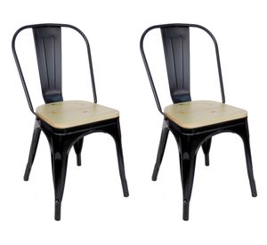 Silla Antique rustic negro 2 unidades Idetex