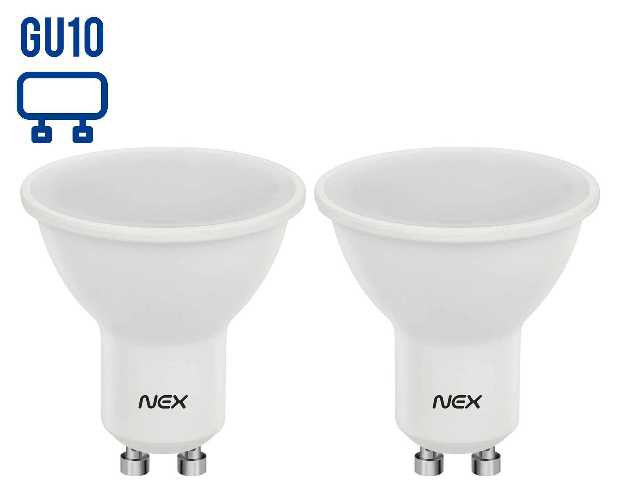 Ampolleta LED 7W GU10 luz fría 2 unidades Nex
