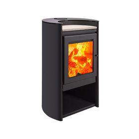 Estufa a leña 13500 Kcal/h Rondo 490 gris charcoal Amesti