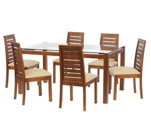Juego de comedor 6 sillas Pu beige Latam Home