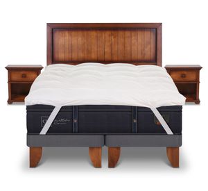 Cama europea King Grand premium + Set Monterrey + Bed Topper Cic
