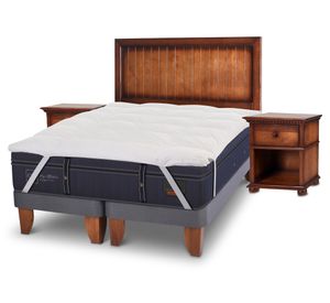 Cama europea King Grand premium + Set Monterrey + Bed Topper Cic