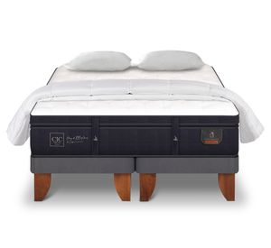 Cama europea 2 plazas Súper premium base dividida + almohadas viscoelásticas + plumón Cic