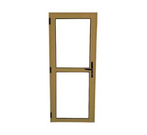 Puerta Interior Vidriada Aluminio 75x200 cm Titanio AM-35 Mundo Glass