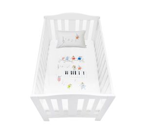 Funda de plumón Músicos blanco cuna