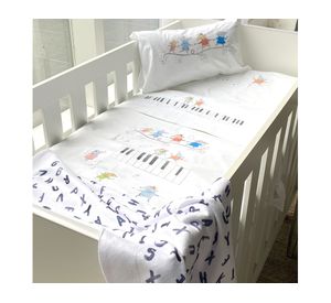 Funda de plumón Músicos blanco cuna