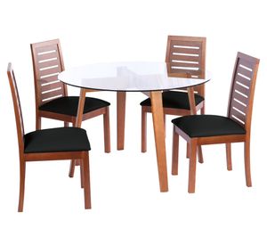 Juego de comedor 4 sillas Pu negro Latam Home