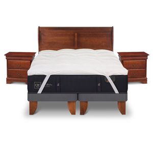 Cama europea king Premium dividida + set Miró + Bed Topper Cic