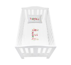 Cubreplumón cuna Letras vintage E blanco