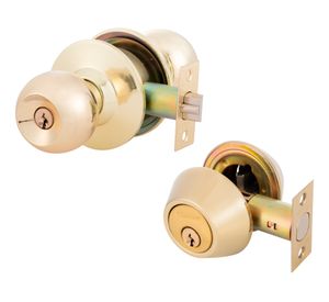 Kit acceso cerradura cilíndrica + cerrojo bronce