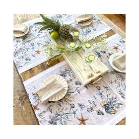 Camino de mesa Papúa blanco velo organza 180x60 cm