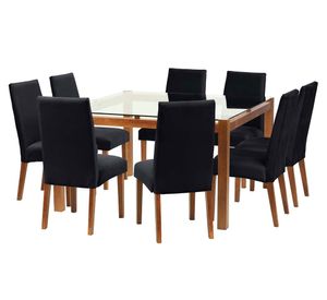 Juego de comedor 8 sillas negro Latam Home