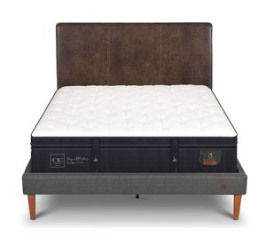 Cama europea curve Súper premium 2 plazas + respaldo Milán Cic