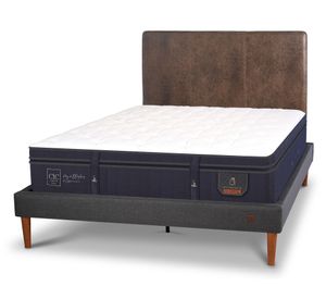 Cama europea curve Súper premium 2 plazas + respaldo Milán Cic