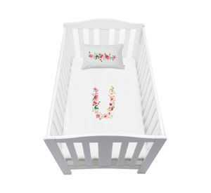 Cubreplumón cuna Letras Vintage U blanco