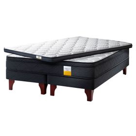 Cama europea full + topper x 190 cm + base dividida + patas Drimkip