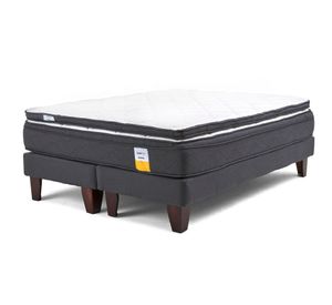 Cama europea full + topper x 190 cm + base dividida + patas Drimkip
