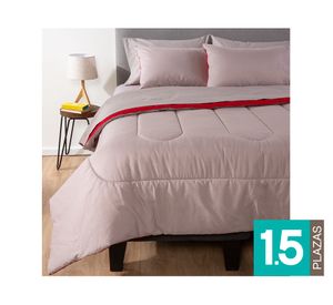 Plumón Bicolor rojo/gris 1.5 plazas