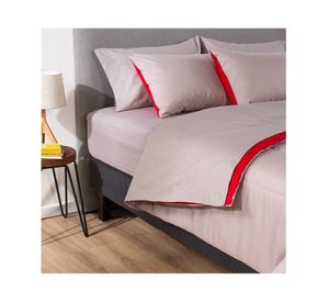 Plumón Bicolor rojo/gris 1.5 plazas