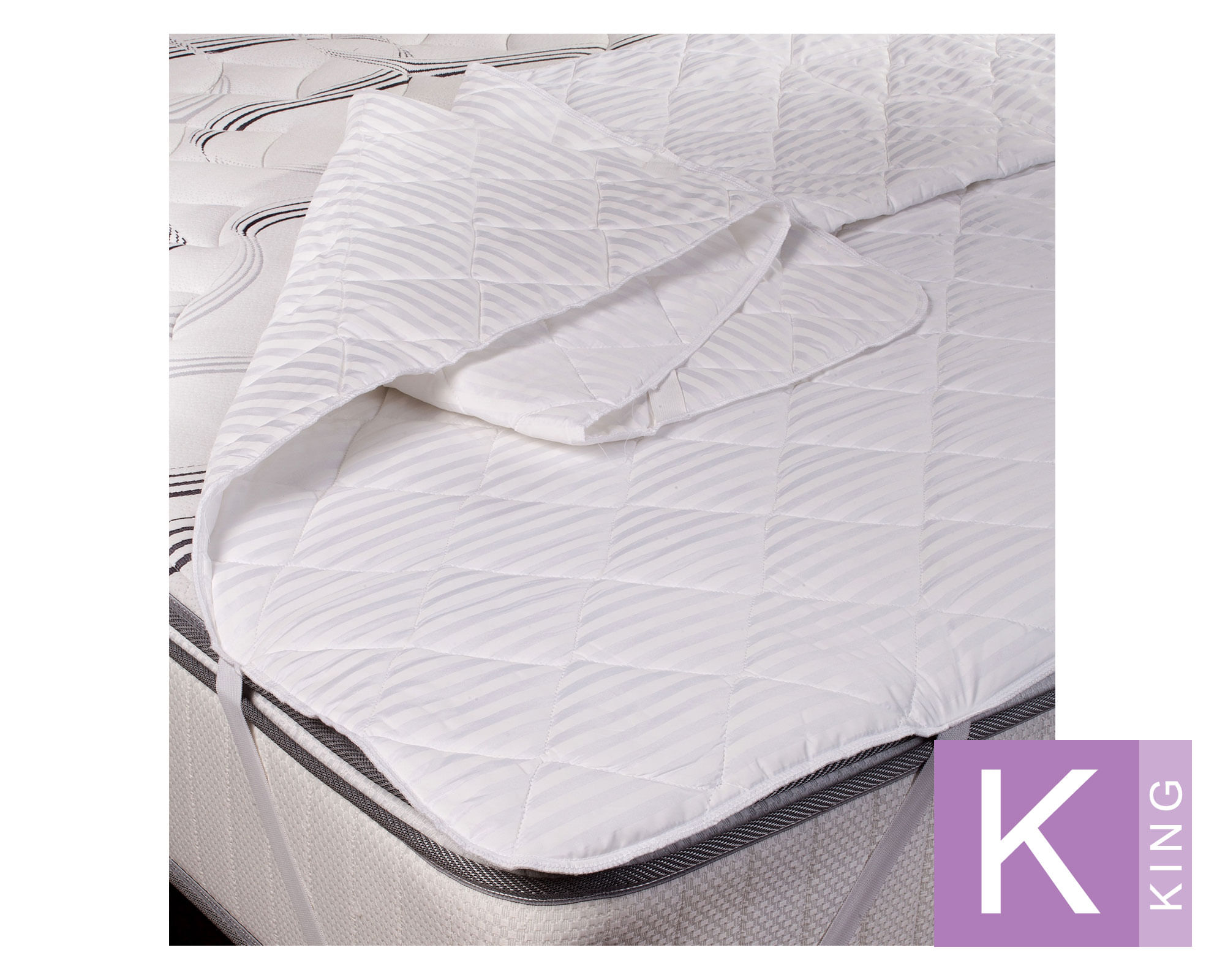 Arthome Pack Cubre colchón King 2 unidades blanco