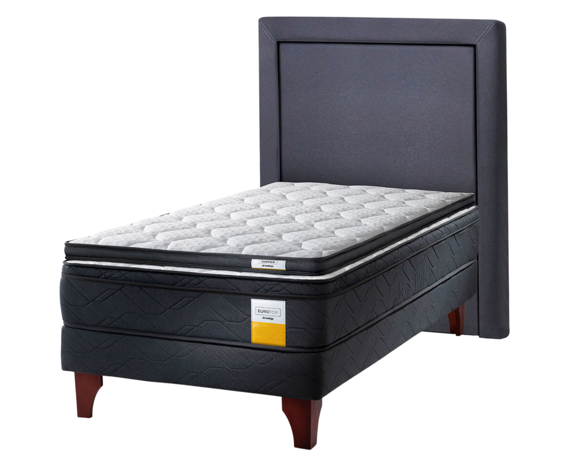 Drimkip Cama europea Eurotop 1.5 plazas + respaldo + topper