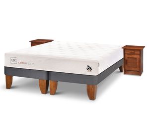 Cama europea King Cocopedic + veladores Milán Cic.