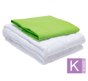 Sábanas king 144 Hilos SBCC-VRK verde + cubre colchón