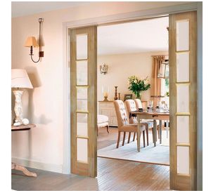 Mampara Pino Radiata Sevillana 45x220 cm 5 Vidrios Moldupanel