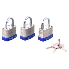 Set 3 candados 50 mm Laminados Gris