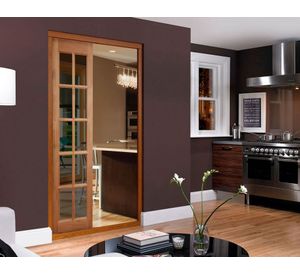 Mampara Pino Radiata Sevillana 65x200 cm 10 Vidrios Moldupanel