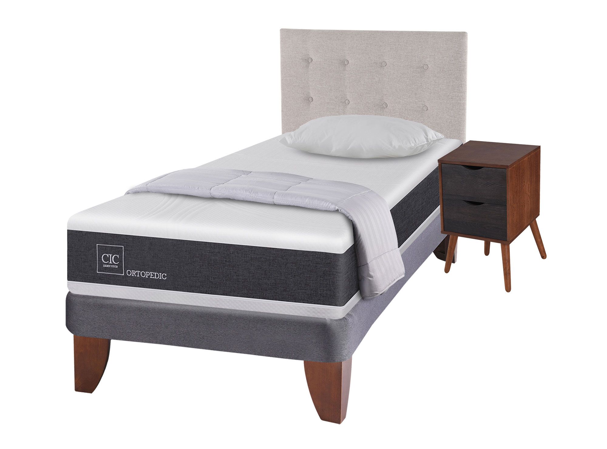 Cama Europea 1.5 Plazas New Ortopedic CIC