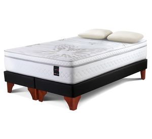 Box spring 2 plazas Art 4 base dividida patas + almohadas viscoelástica Rosen
