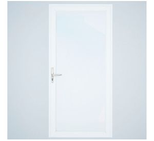 Puerta Interior vidriada 85x200 cm Aluminio termopanel derecha Blanca Mundo Glass